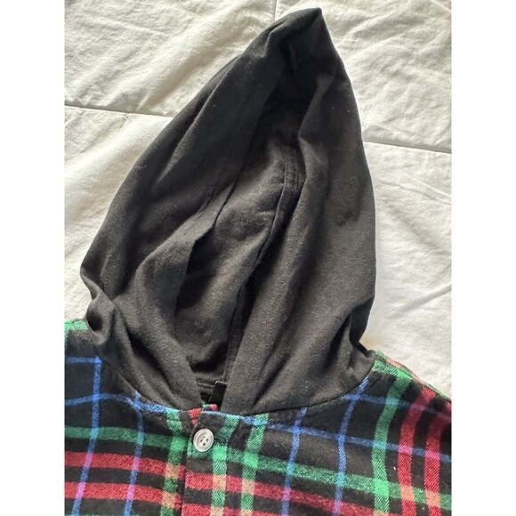 Art Class Boy’s Button-Down Hood Flannel Black w/ Multi-Color Plaid Size 16/18 - Picture 5 of 6